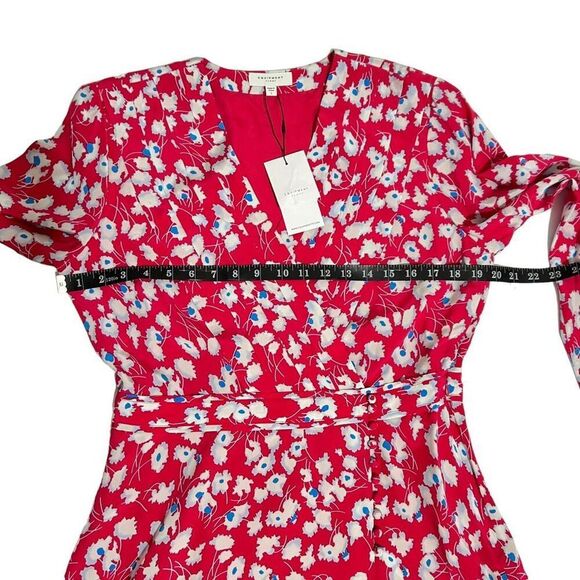 EQUIPMENT NWT Collie Lily Sz Large 100% Silk Floral Surplice Wrap Dress - Picture 12 of 15